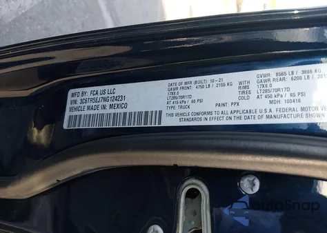 2022 Ram 2500 Power Wagon 4X4 6'4 Box из США, поврежденный, VIN 3C6TR5EJ7NG124231